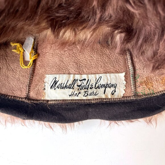 Vintage 60s Marshall Field & Co. Tuscan Lamb Shearling Hat - Picture 6 of 6